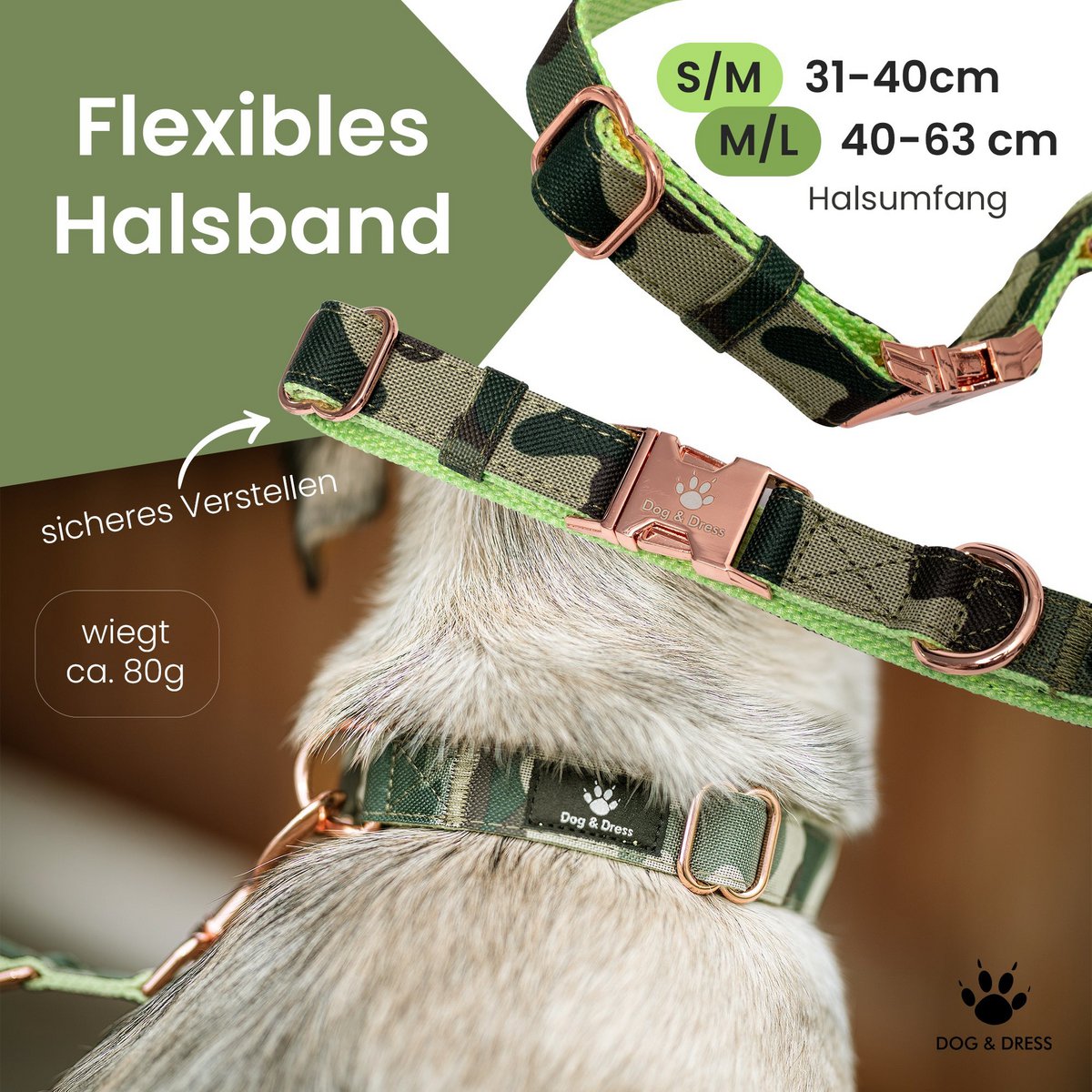 Hundehalsband + Leine Set "Ranger" inkl. Geschenkbox