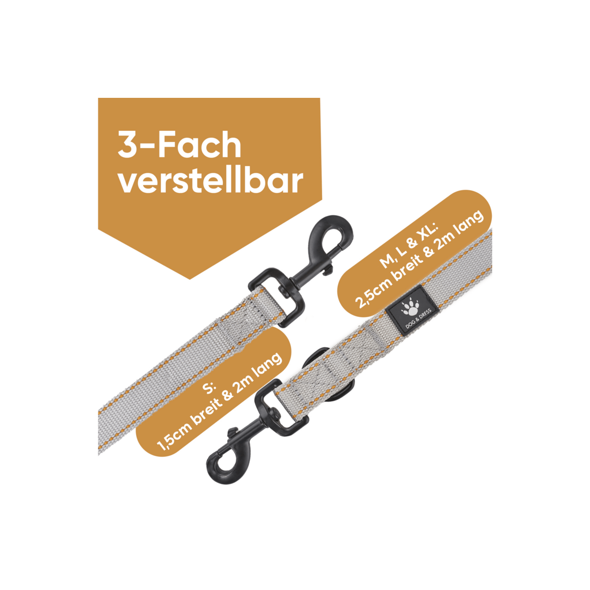 Hundeleine "Rocket" 3-fach verstellbar