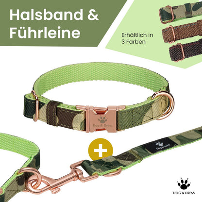 Hundehalsband + Leine Set "Ranger" inkl. Geschenkbox