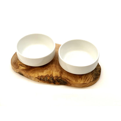 Feeding station RUSTY 2x porcelain bowl 0.4 liters