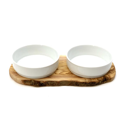 RUSTY feeding station (2x 0.9 liter porcelain bowl) for food and water