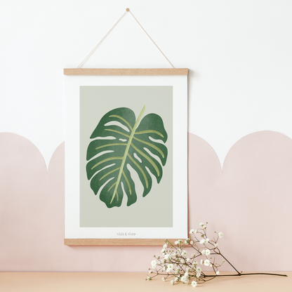 Poster Monstera Houseplant - Boho Plant Botanical Print