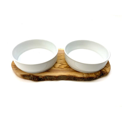 RUSTY feeding station (2x 0.9 liter porcelain bowl) for food and water